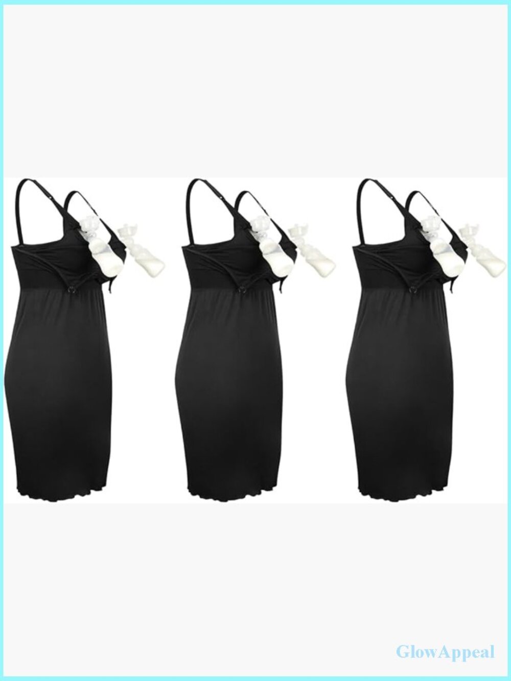 Large Nursing Nightgown With Built-In Bra, 3-Pack, Soft Maternity Sleepwear